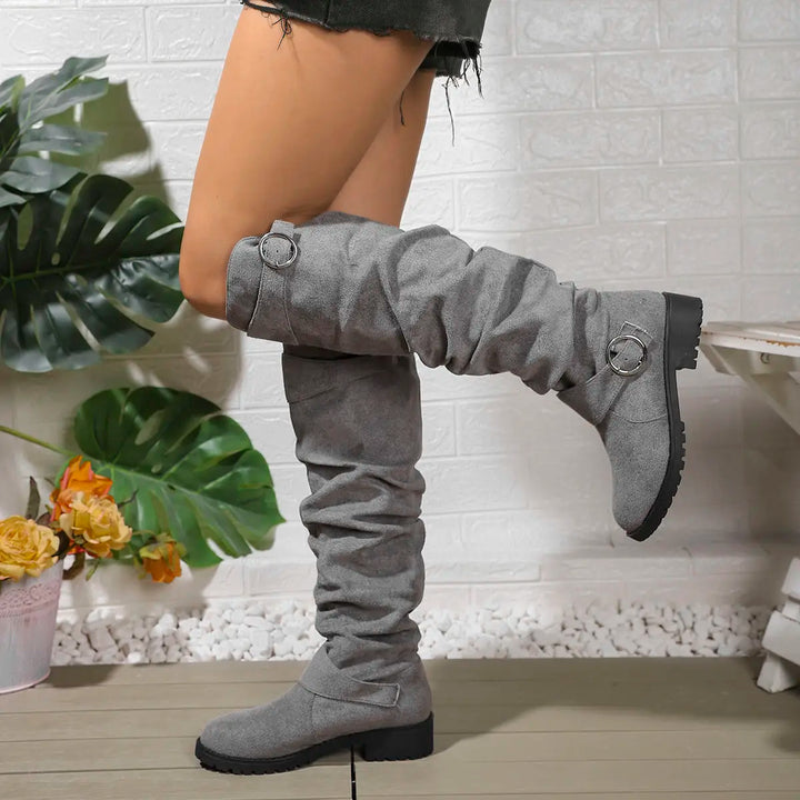 Carol | Graceful Slouchy Knee High Wide Calf Boots