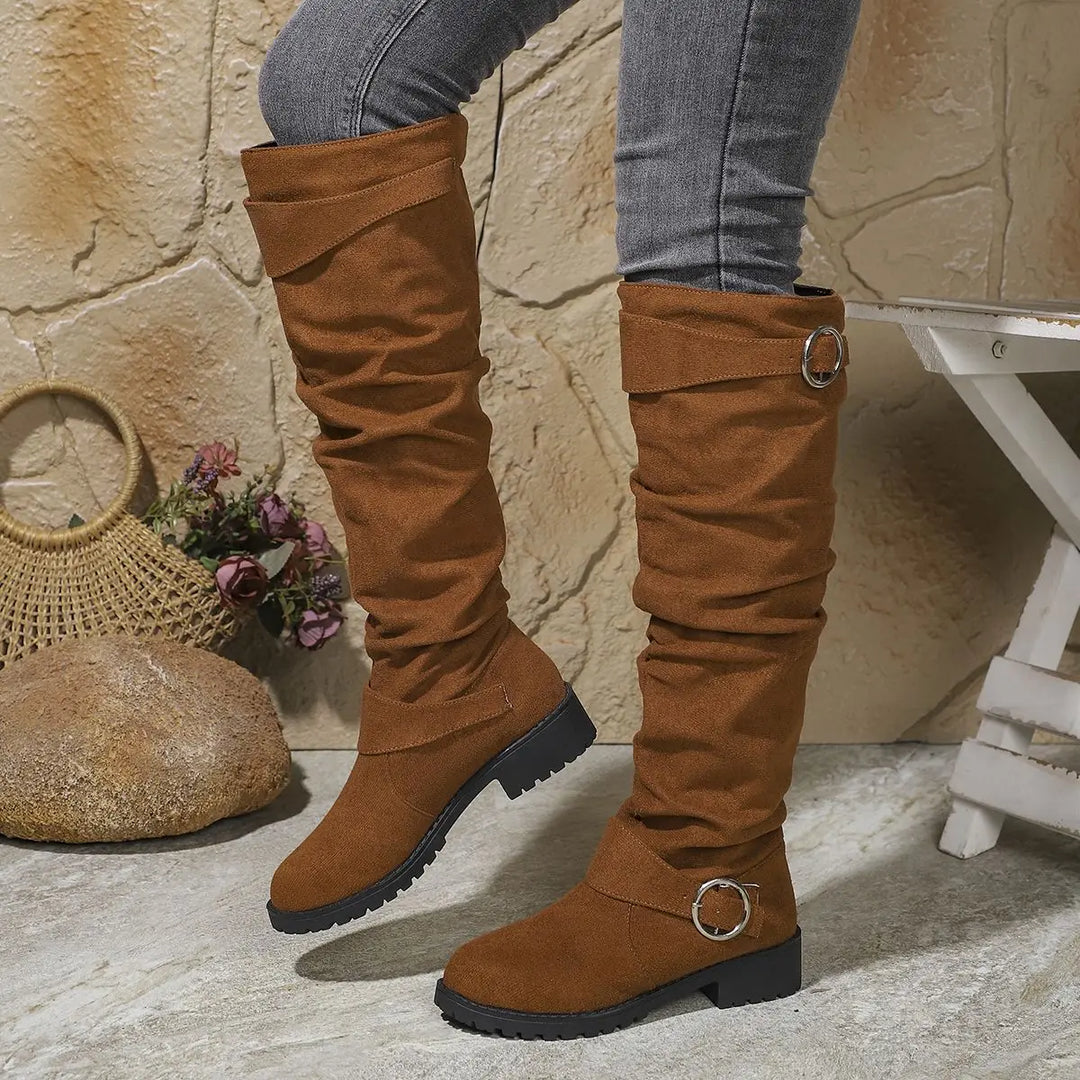 Carol | Graceful Slouchy Knee High Wide Calf Boots