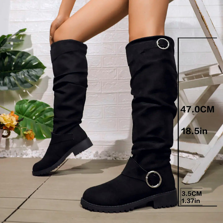 Carol | Graceful Slouchy Knee High Wide Calf Boots