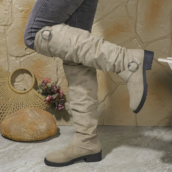 Carol | Graceful Slouchy Knee High Wide Calf Boots