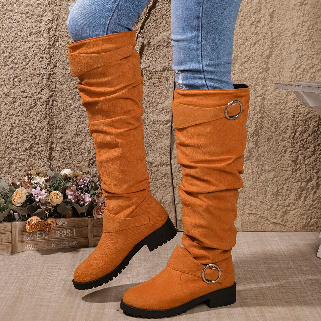 Carol | Graceful Slouchy Knee High Wide Calf Boots