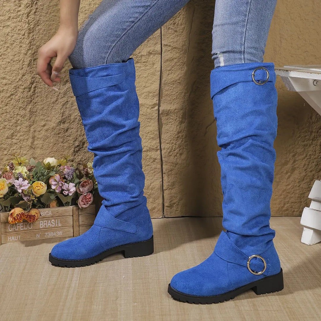 Carol | Graceful Slouchy Knee High Wide Calf Boots