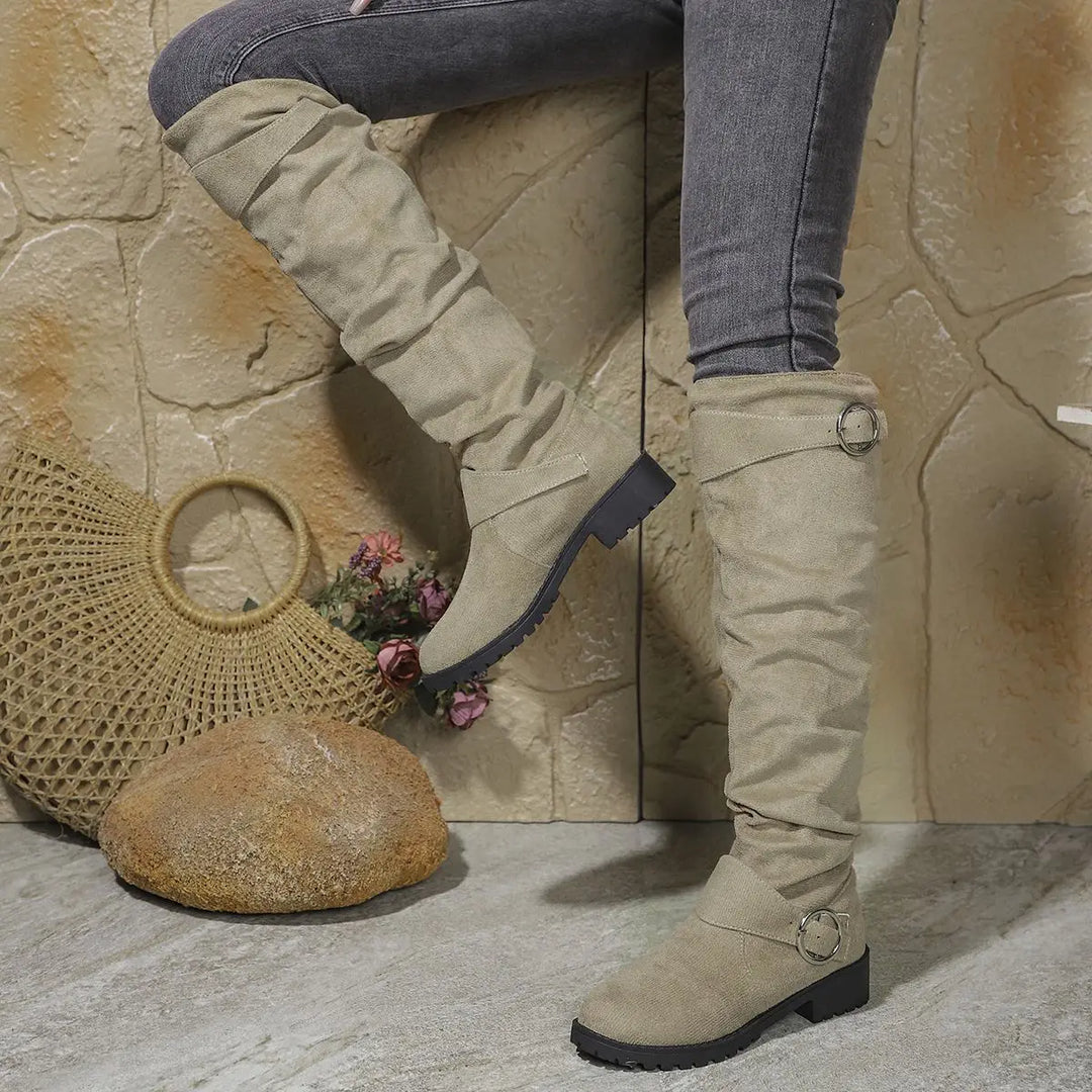 Carol | Graceful Slouchy Knee High Wide Calf Boots