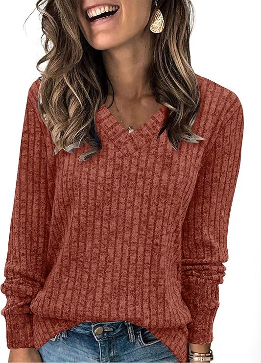 Carol | Stylish Ribbed V-Neck Oversized Knit Sweater