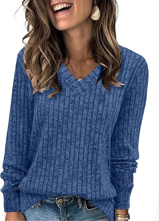 Carol | Stylish Ribbed V-Neck Oversized Knit Sweater