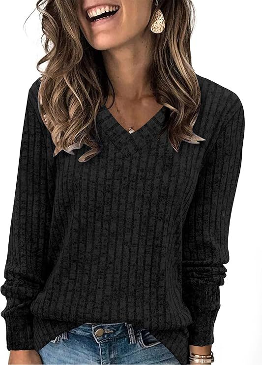 Carol | Stylish Ribbed V-Neck Oversized Knit Sweater