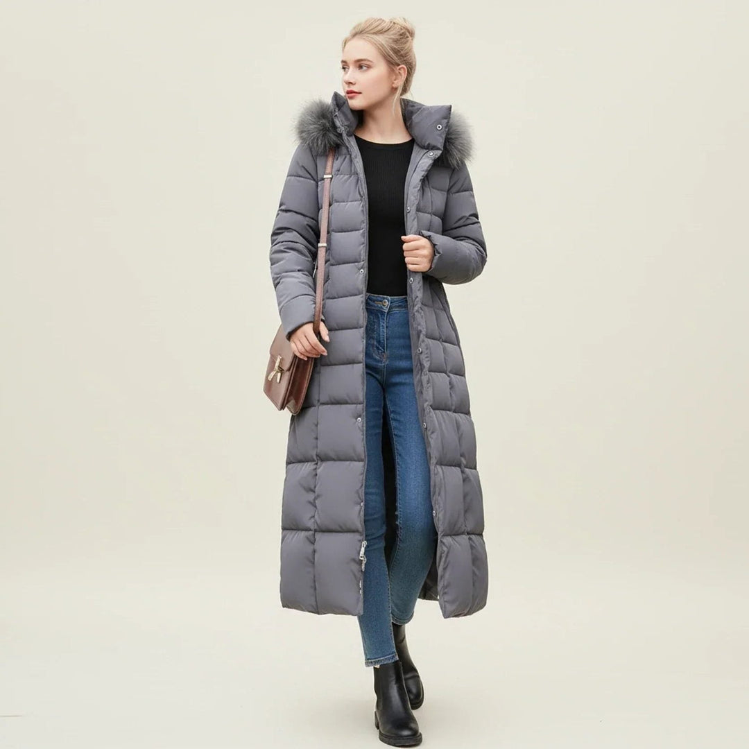Carolyn | Belted Hooded Longline Quilted Puffer Jacket