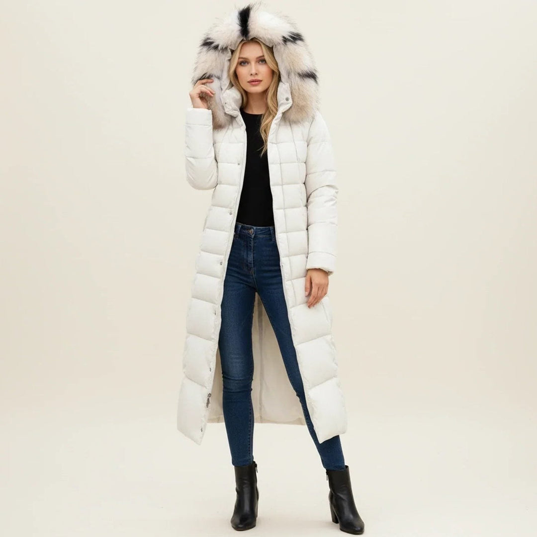 Carolyn | Belted Hooded Longline Quilted Puffer Jacket