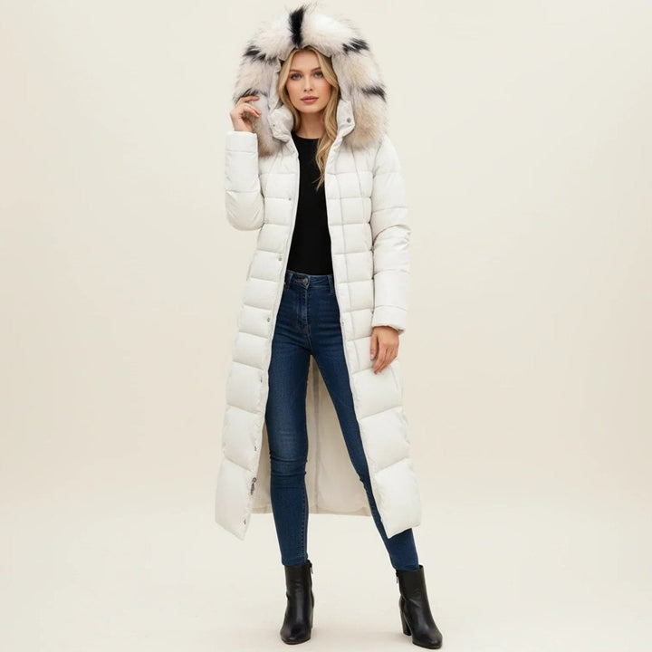 Carolyn | Belted Hooded Longline Quilted Puffer Jacket