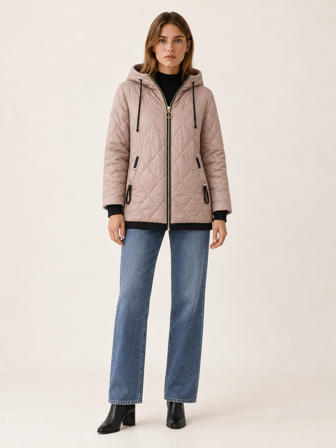 Carolyn | Cozy Diamond Quilted Hooded Puffer Jacket