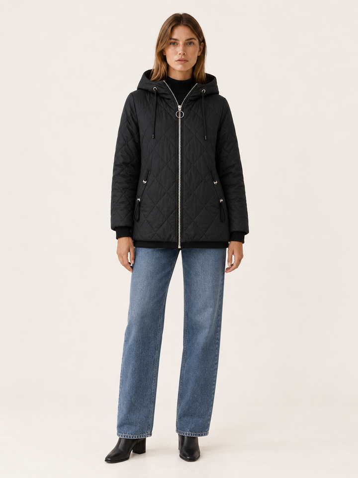 Carolyn | Cozy Diamond Quilted Hooded Puffer Jacket