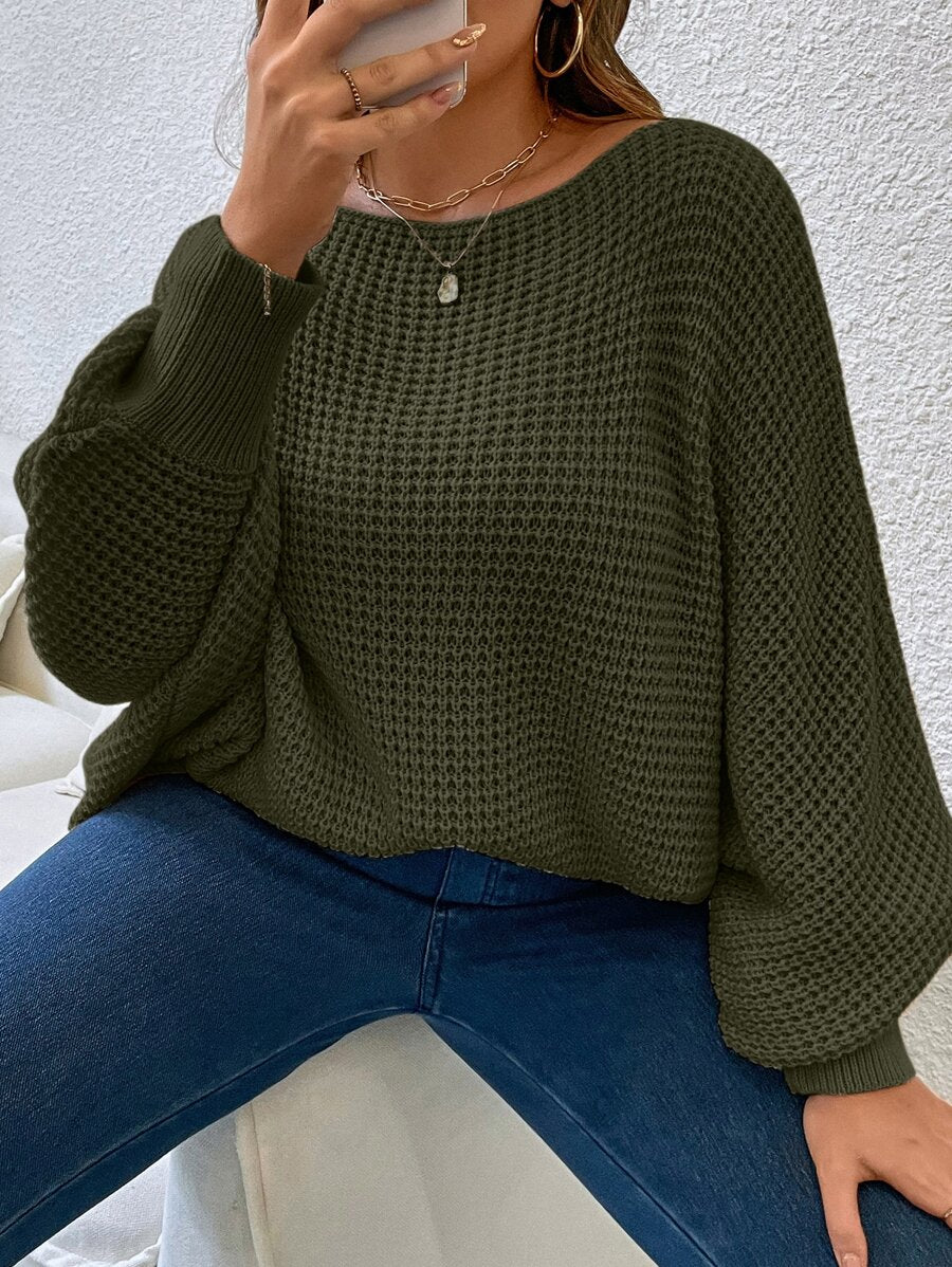 Carolyn | Timeless Ribbed Knit Batwing Sleeve Oversized Sweater