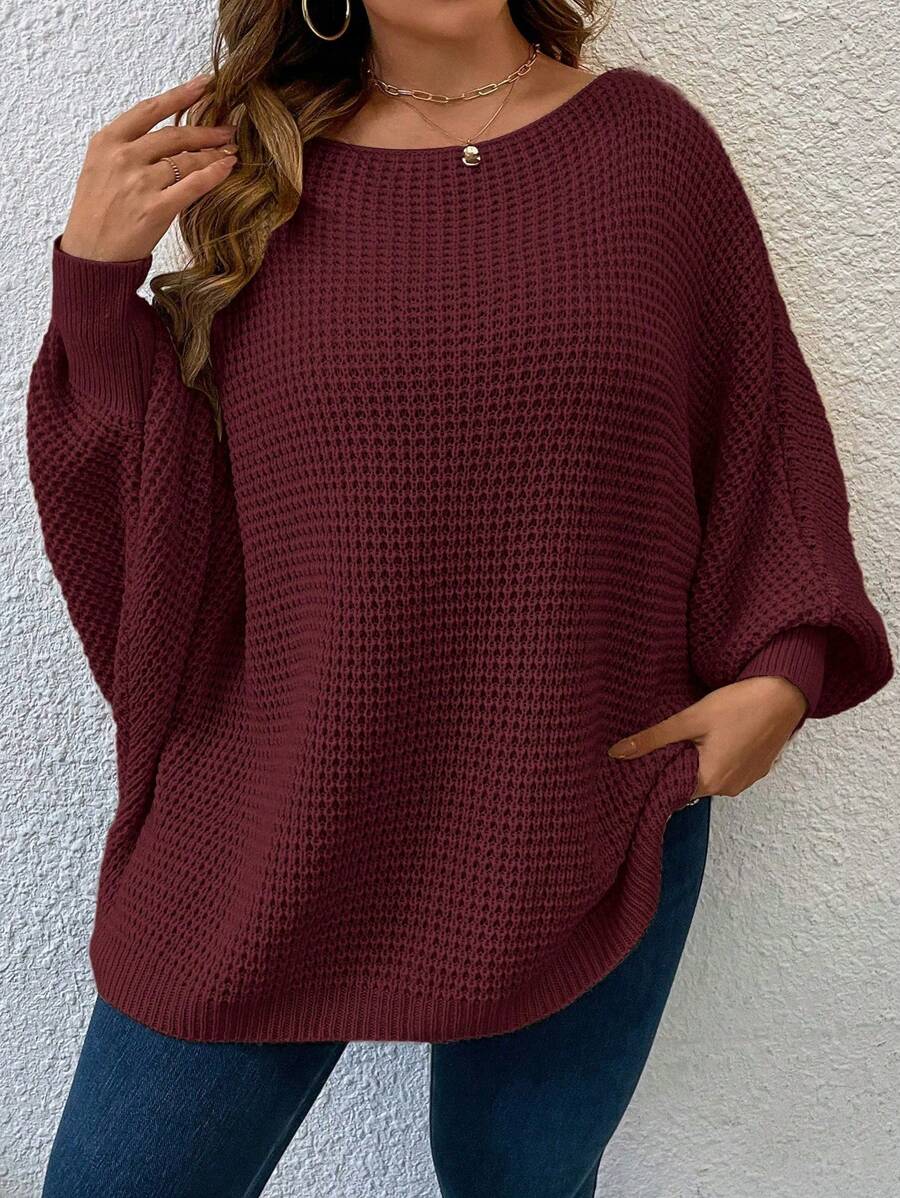 Carolyn | Timeless Ribbed Knit Batwing Sleeve Oversized Sweater