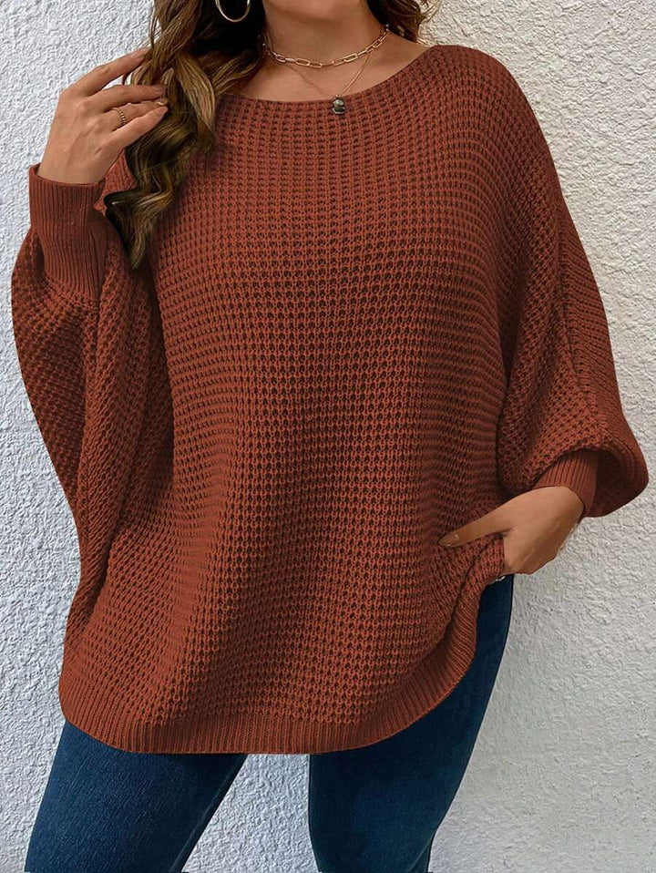 Carolyn | Timeless Ribbed Knit Batwing Sleeve Oversized Sweater