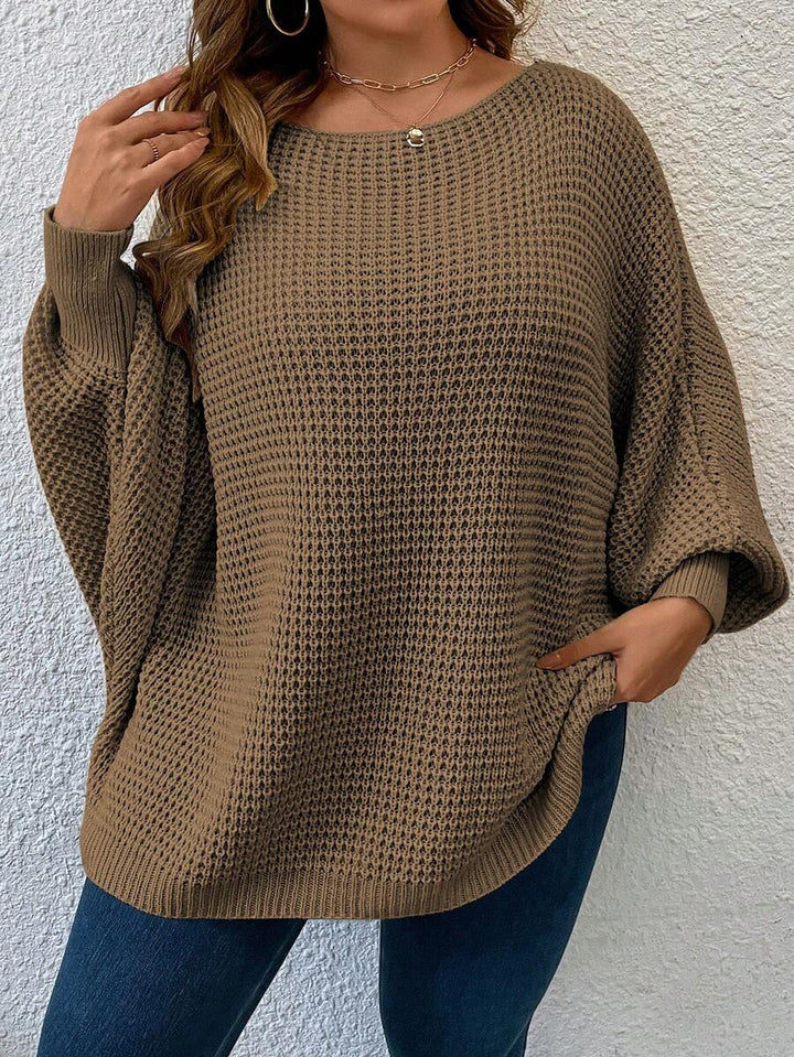 Carolyn | Timeless Ribbed Knit Batwing Sleeve Oversized Sweater