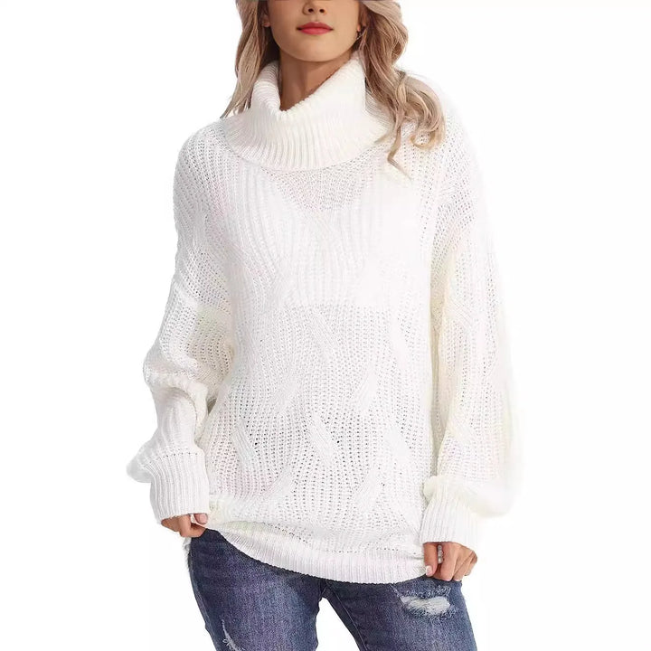 Catherine | Oversized Cable Knit Turtleneck Sweater