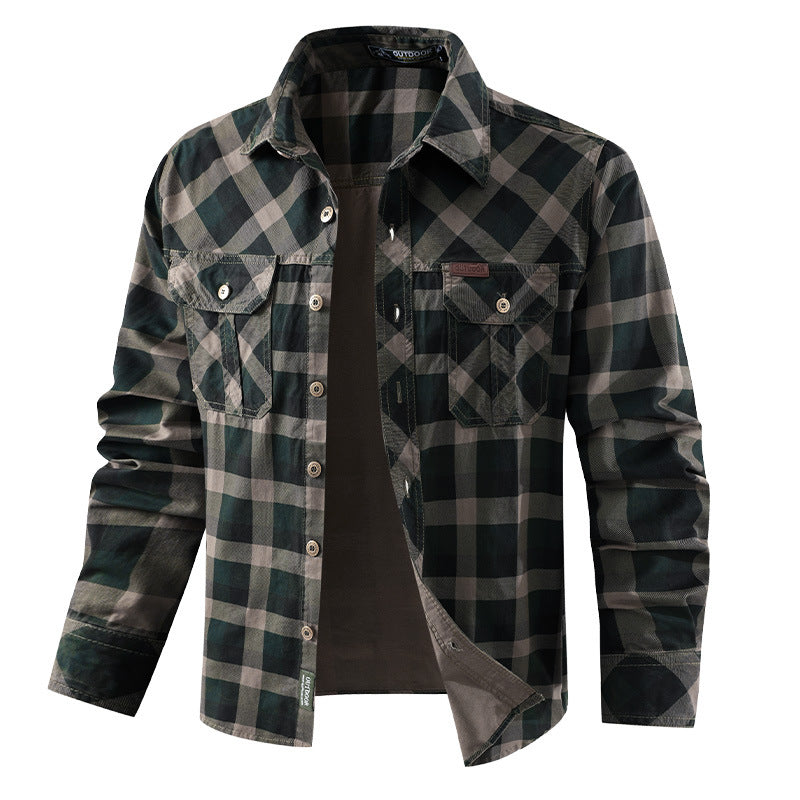 Charles | Buffalo Plaid Flannel Jacket with Double Chest Pockets