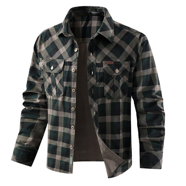Charles | Buffalo Plaid Flannel Jacket with Double Chest Pockets