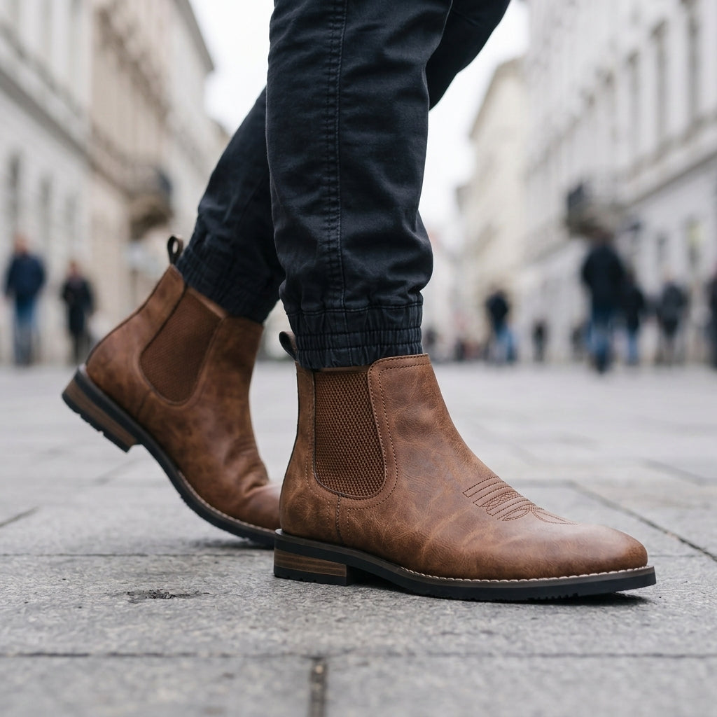 Charles | Refined Pull-On Chelsea Boots with Stitched Detail