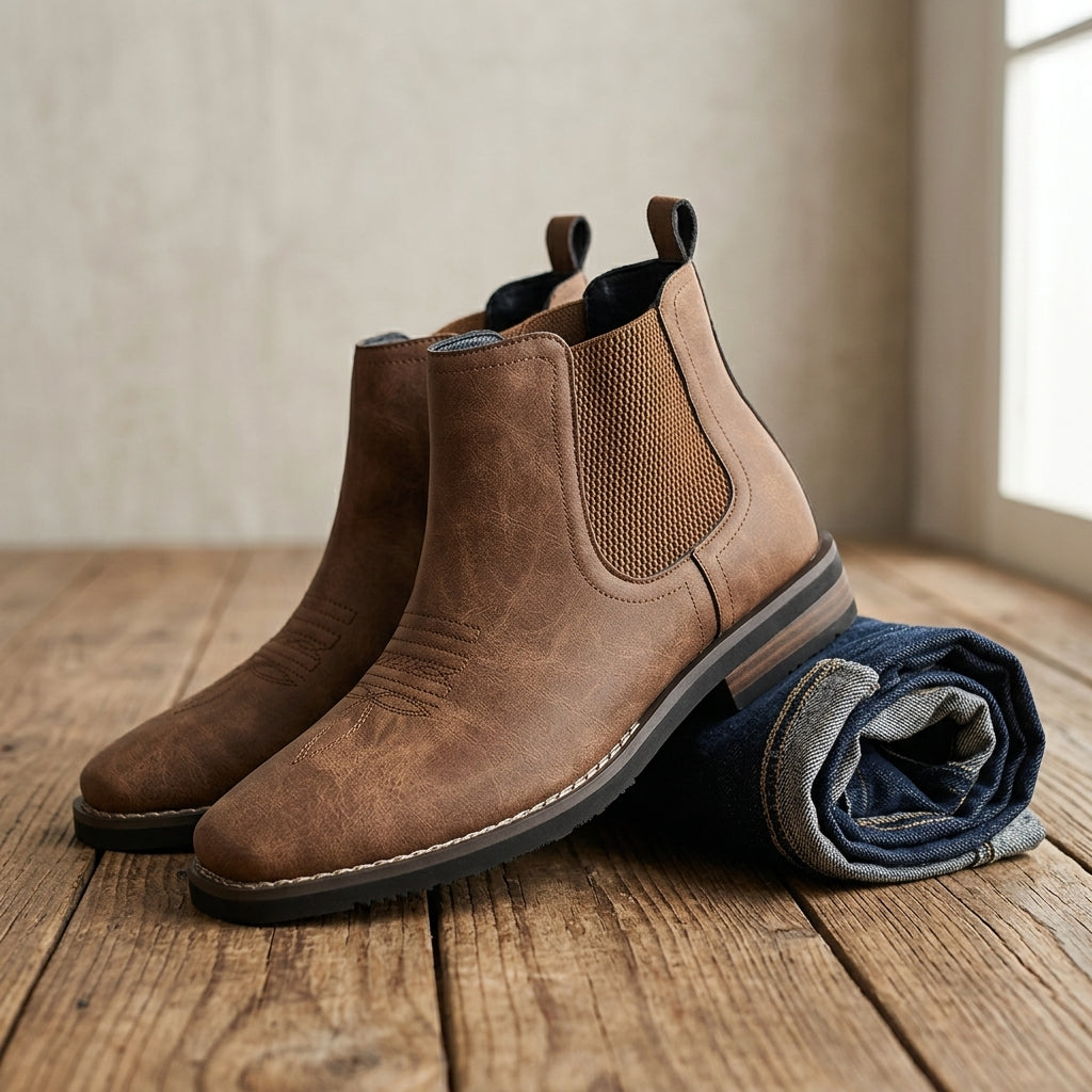 Charles | Refined Pull-On Chelsea Boots with Stitched Detail