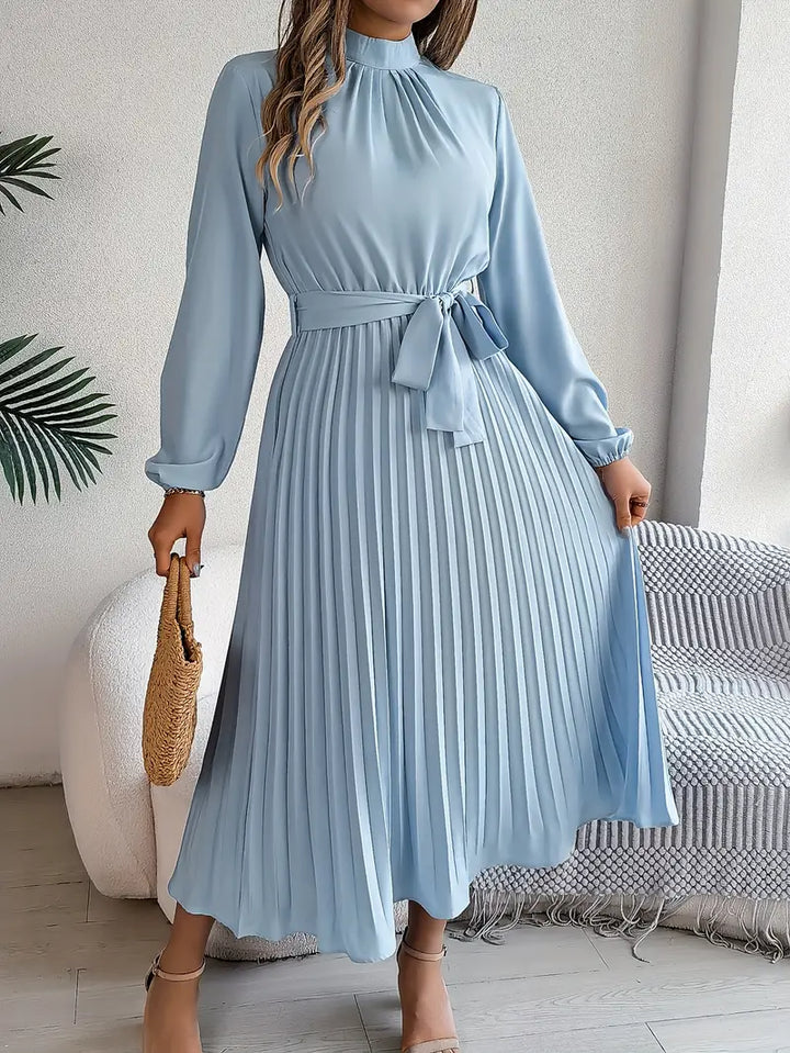Charlotte | Chic Belted Pleated Fall Wedding Guest Midi Dress