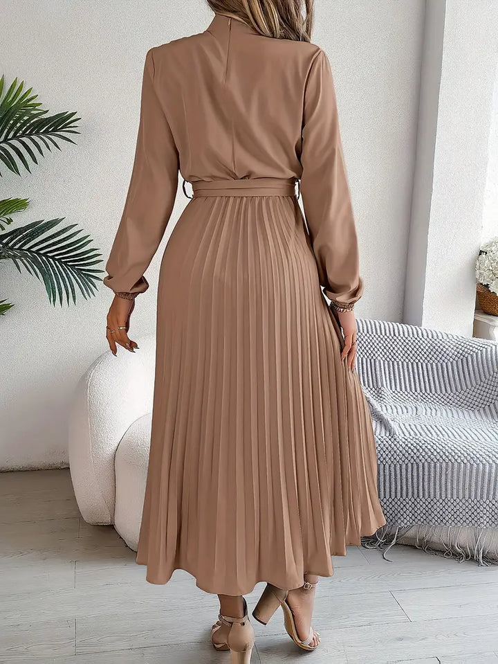 Charlotte | Chic Belted Pleated Fall Wedding Guest Midi Dress