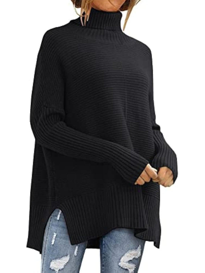 Cheryl | Classic Oversized Turtleneck Sweater with Side Slits