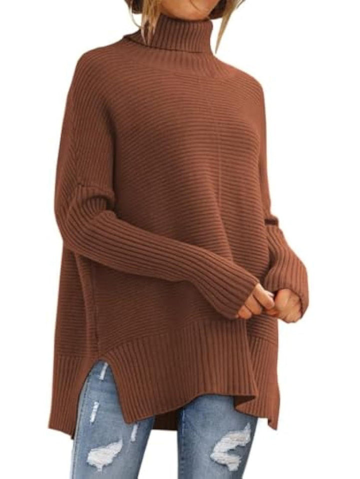 Cheryl | Classic Oversized Turtleneck Sweater with Side Slits