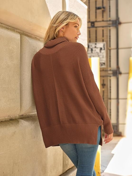 Cheryl | Classic Oversized Turtleneck Sweater with Side Slits