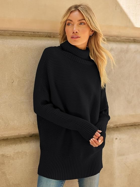 Cheryl | Classic Oversized Turtleneck Sweater with Side Slits