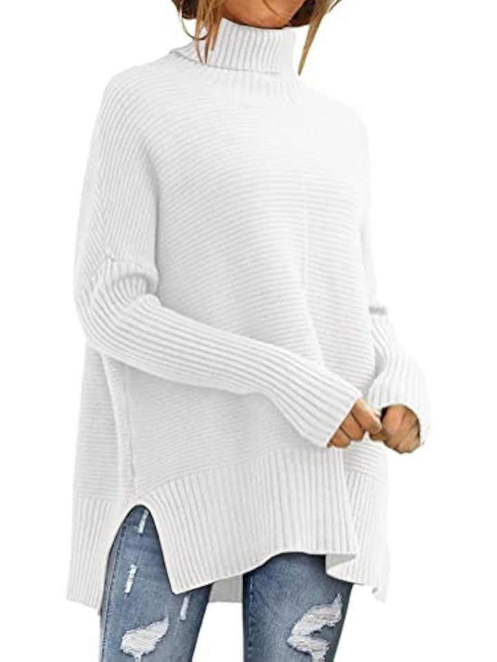 Cheryl | Classic Oversized Turtleneck Sweater with Side Slits