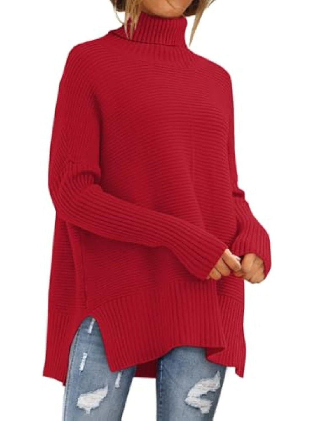 Cheryl | Classic Oversized Turtleneck Sweater with Side Slits