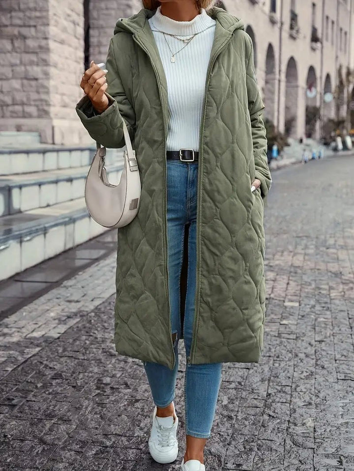 Cheryl | Long Hooded Quilted Winter Puffer Jacket