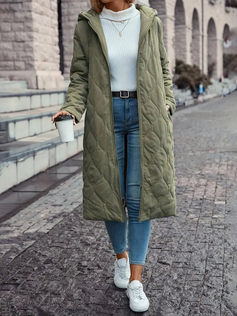 Cheryl | Long Hooded Quilted Winter Puffer Jacket