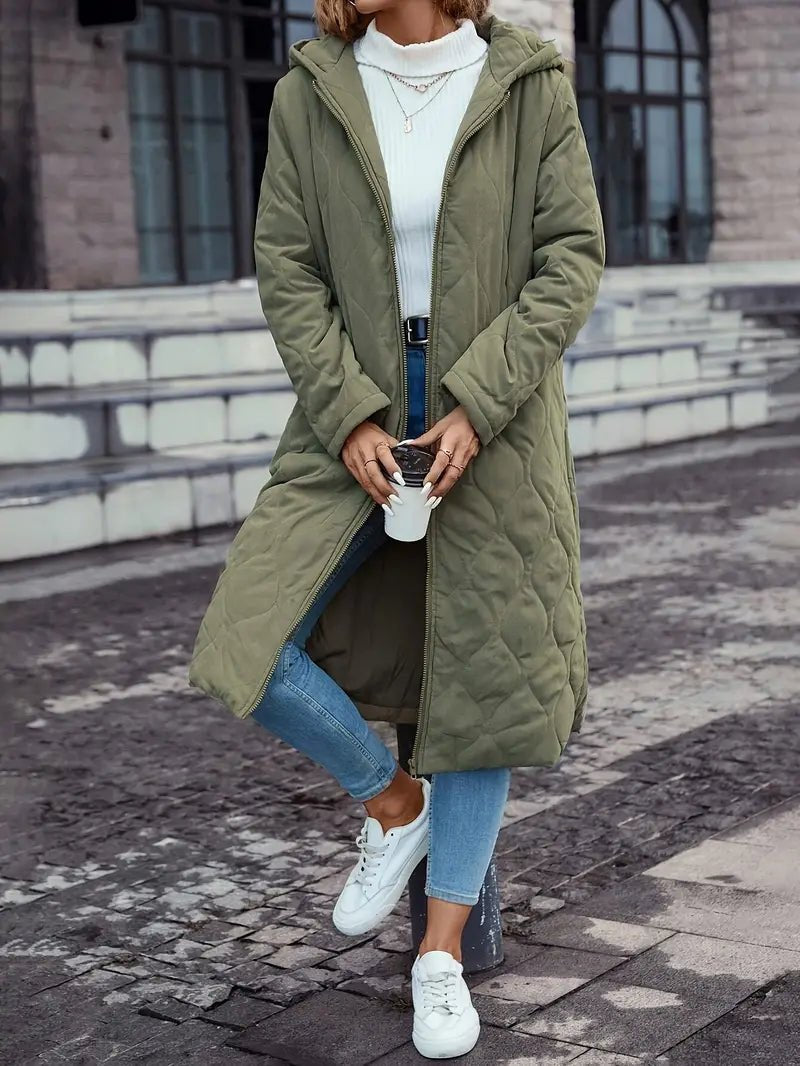 Cheryl | Long Hooded Quilted Winter Puffer Jacket
