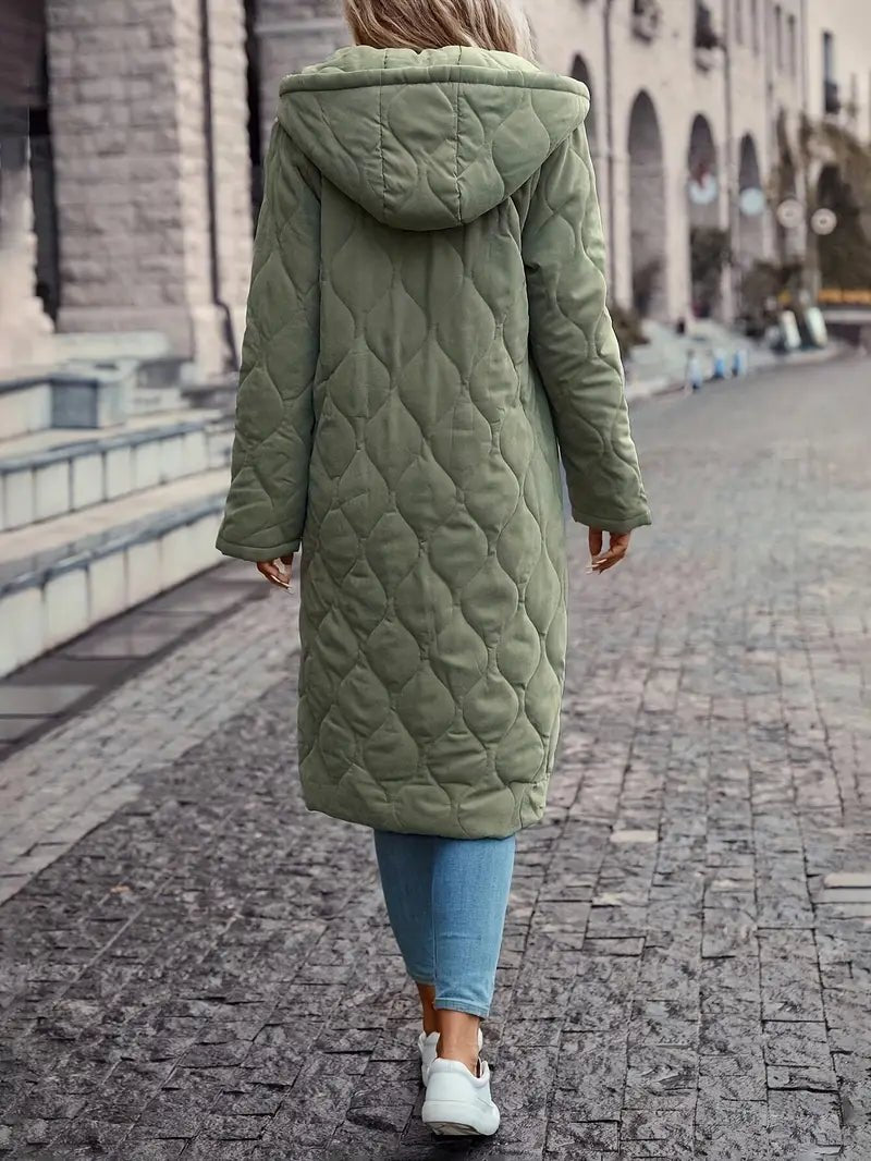 Cheryl | Long Hooded Quilted Winter Puffer Jacket