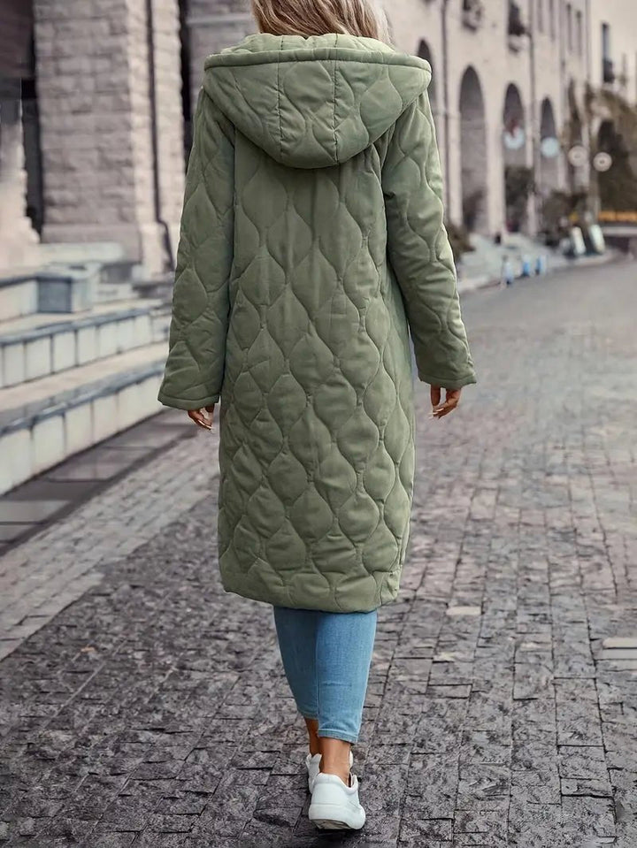 Cheryl | Long Hooded Quilted Winter Puffer Jacket