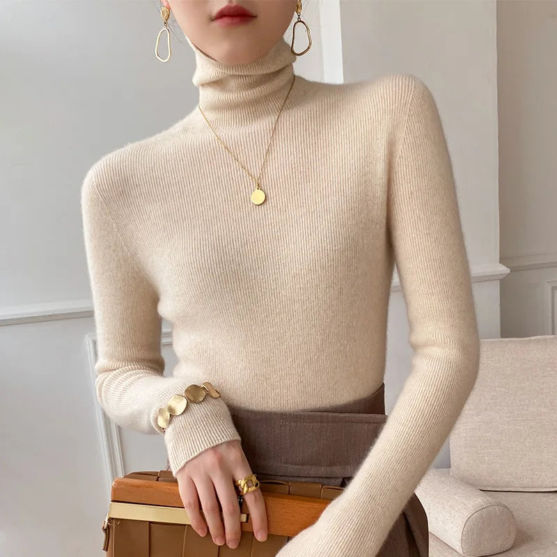 Cheryl | Sophisticated Ribbed Slim Fit Turtleneck Sweater