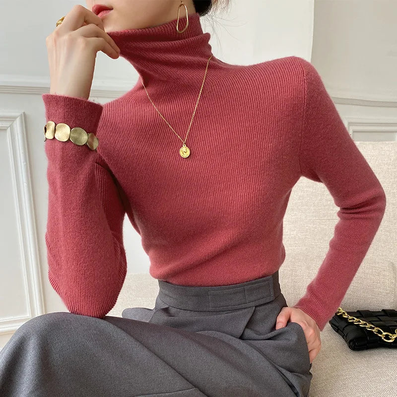 Cheryl | Sophisticated Ribbed Slim Fit Turtleneck Sweater