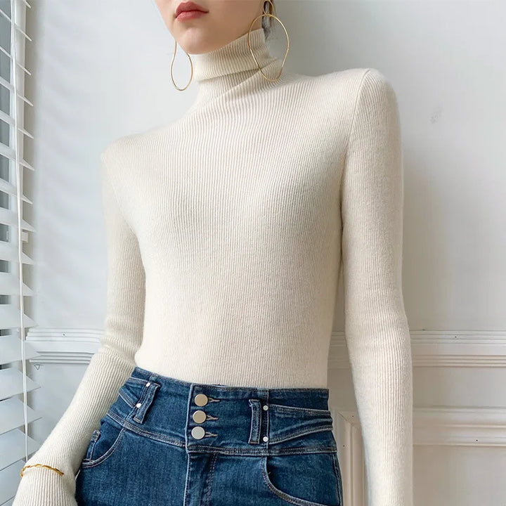 Cheryl | Sophisticated Ribbed Slim Fit Turtleneck Sweater