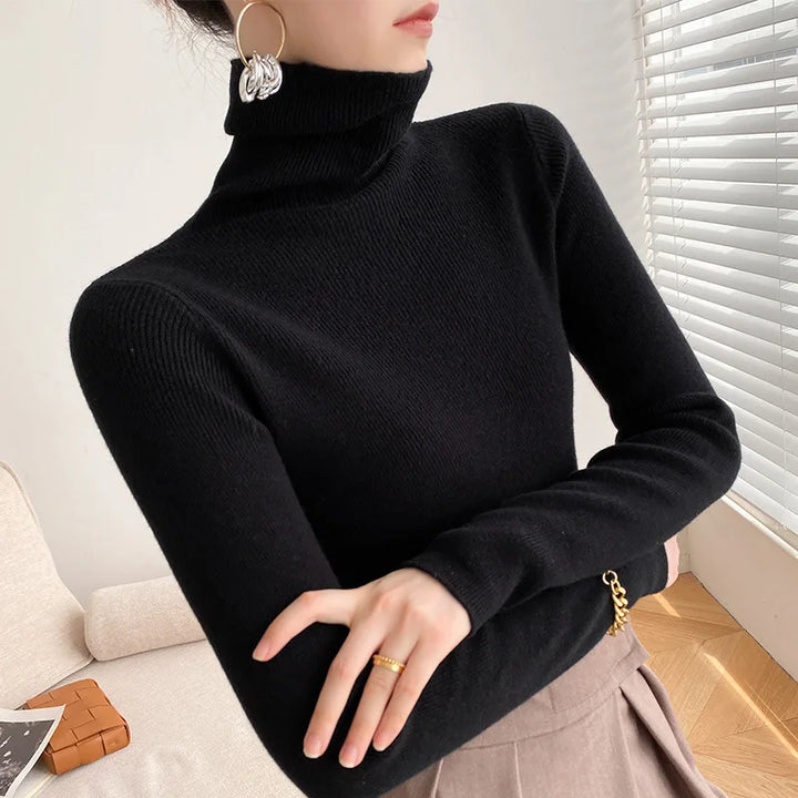 Cheryl | Sophisticated Ribbed Slim Fit Turtleneck Sweater