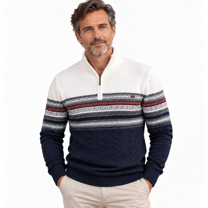 Christian | Cozy Fair Isle Half-Zip mens xmas sweaters