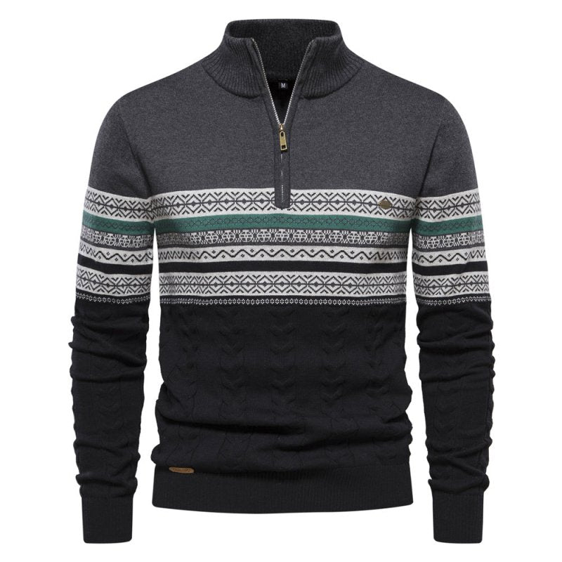 Christian | Cozy Fair Isle Half-Zip mens xmas sweaters