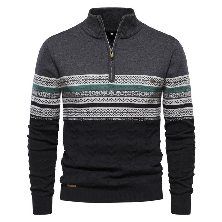 Christian | Cozy Fair Isle Half-Zip mens xmas sweaters