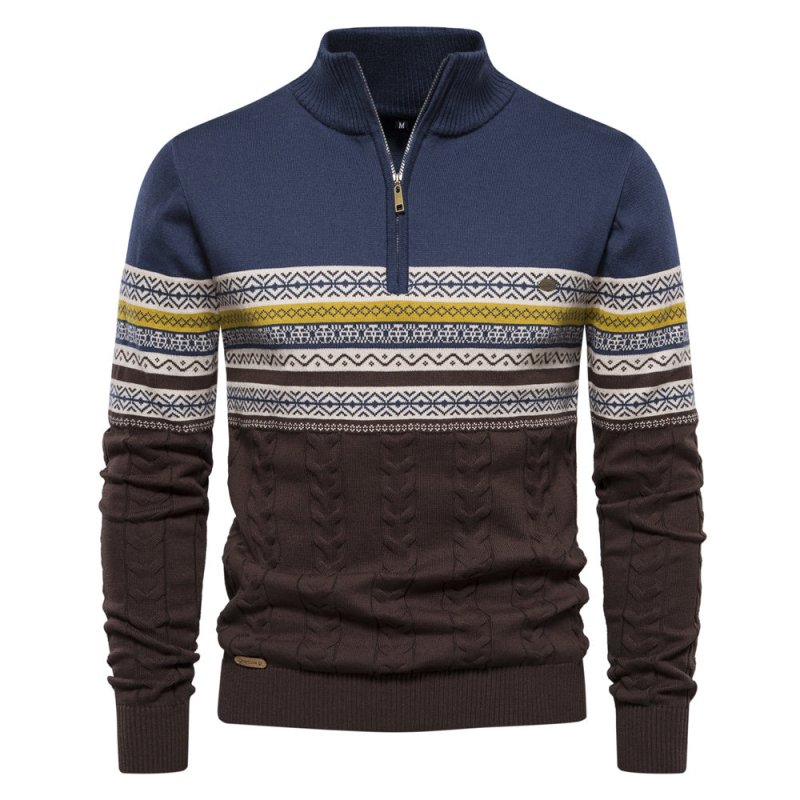 Christian | Cozy Fair Isle Half-Zip mens xmas sweaters