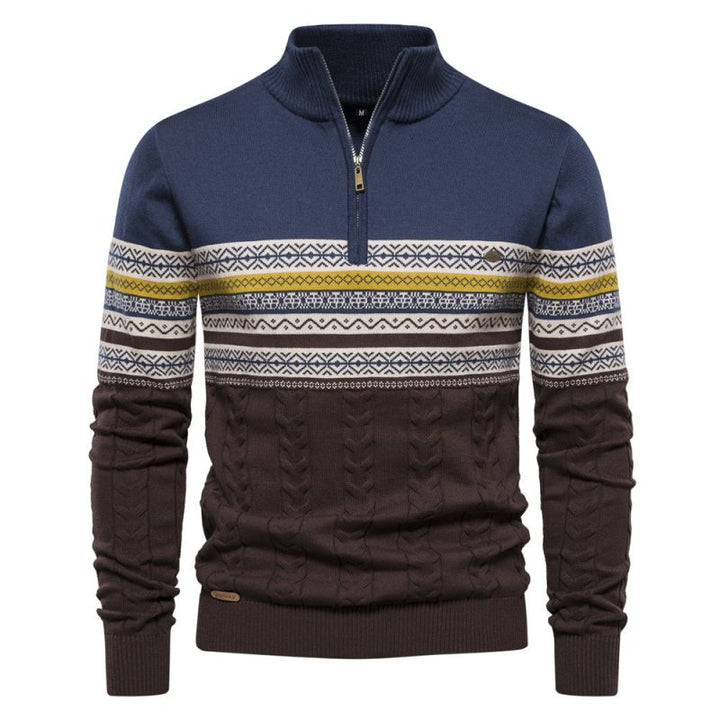 Christian | Cozy Fair Isle Half-Zip mens xmas sweaters