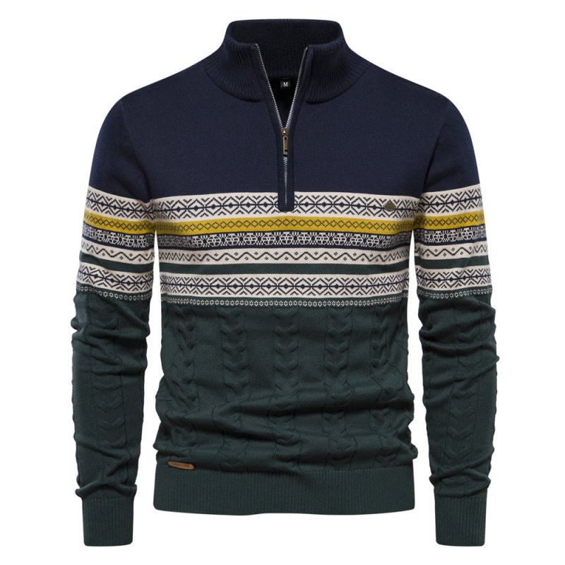 Christian | Cozy Fair Isle Half-Zip mens xmas sweaters