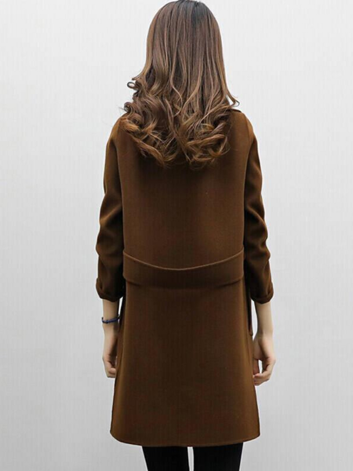 Christina | Classic Double-Breasted Longline Pea Coat