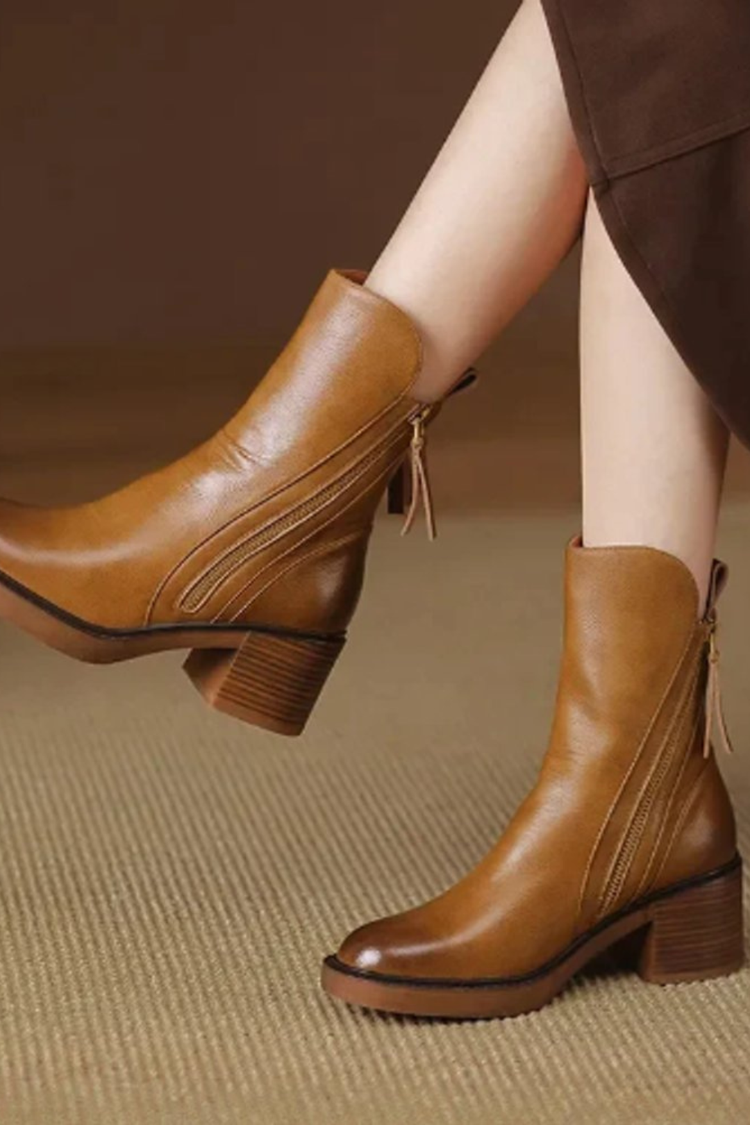 Christina | Classic Pointed Toe Block Heel Ankle Boots