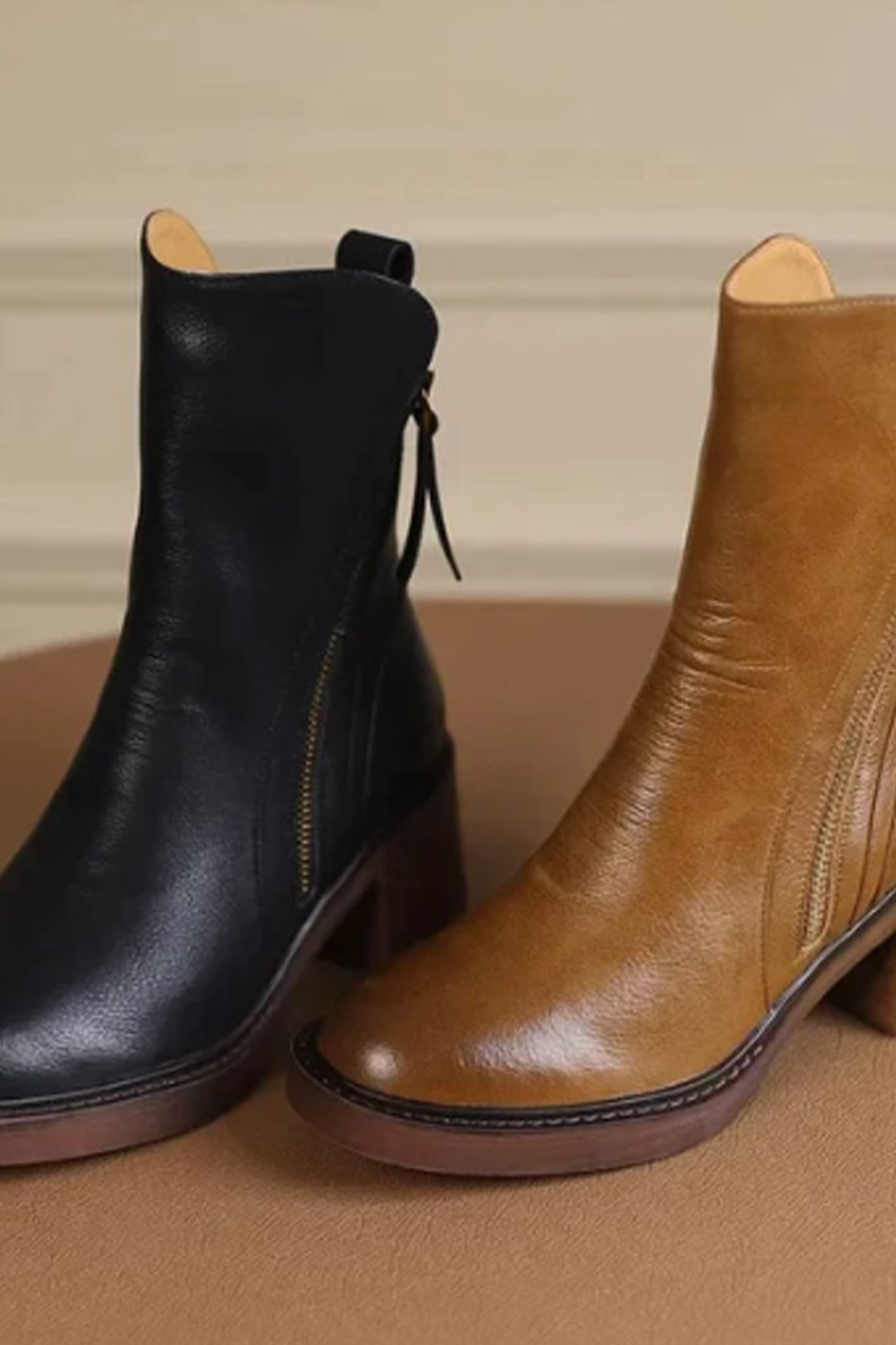 Christina | Classic Pointed Toe Block Heel Ankle Boots